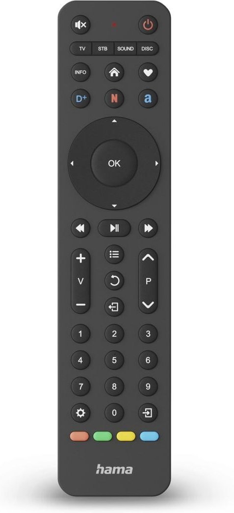 Universal-Fernbedienung TV, Infrarot, für 4 Geräte, lernfähig, App-Tasten (00221053)