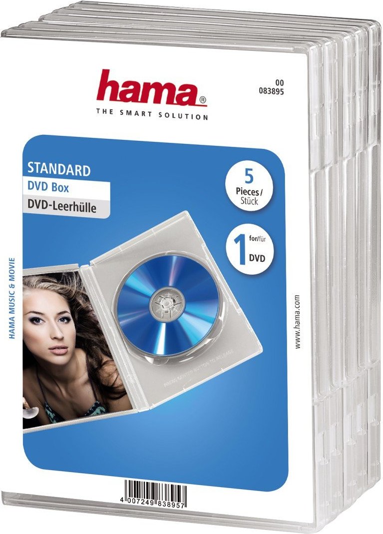 DVD-Leerhülle Standard, 5er-Pack, Transparent (00083895)