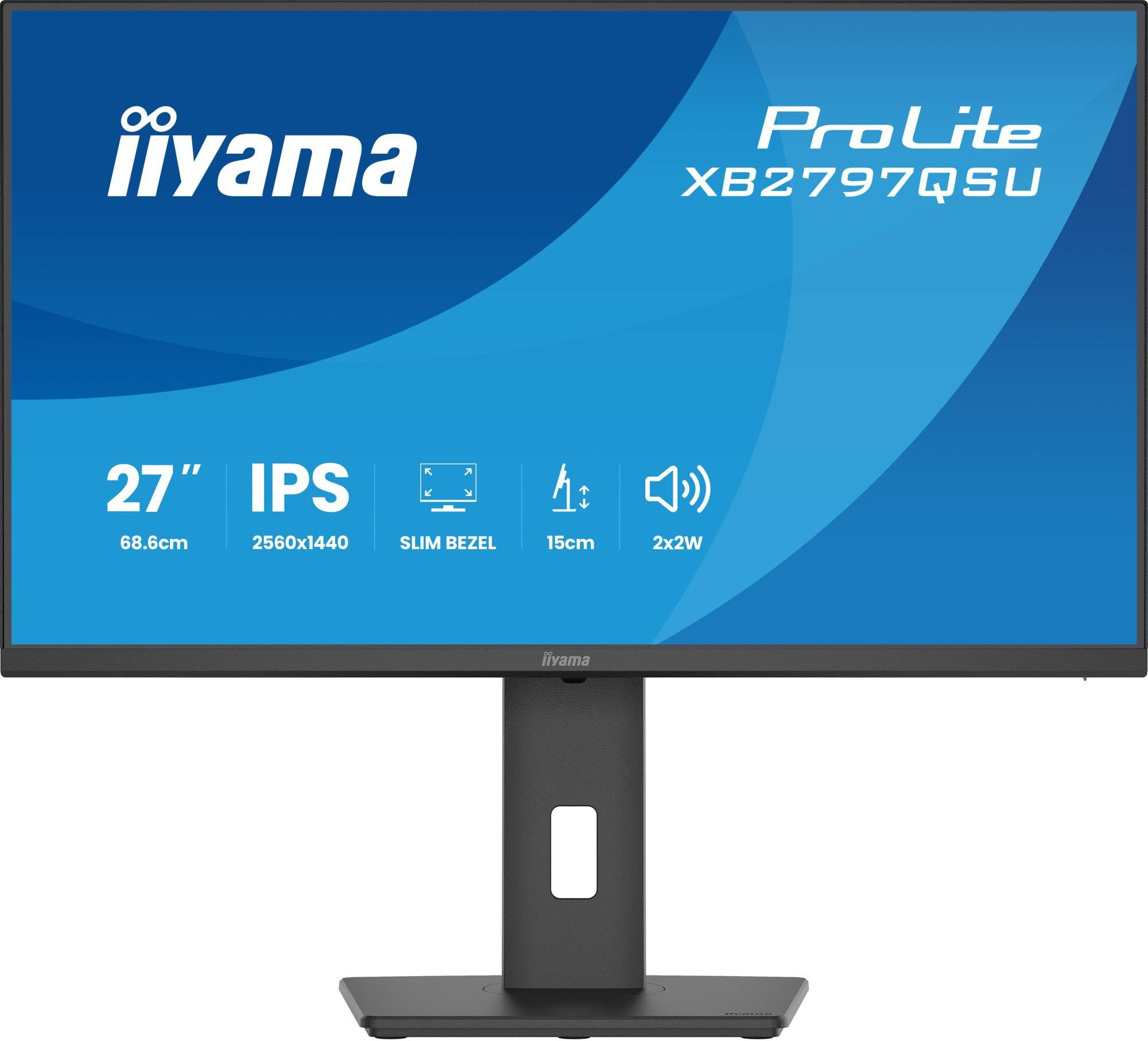 ProLite XB2797QSU-B1, Schwarz, 27 Zoll, QHD, IPS, 75 Hz, 1 ms