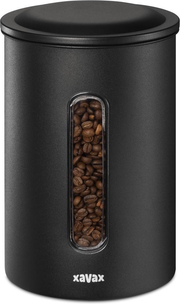 Kaffeedose für 1,3kg Bohnen o. 1,5kg Pulver, luftdicht, aromadicht, Schwarz (00111262)