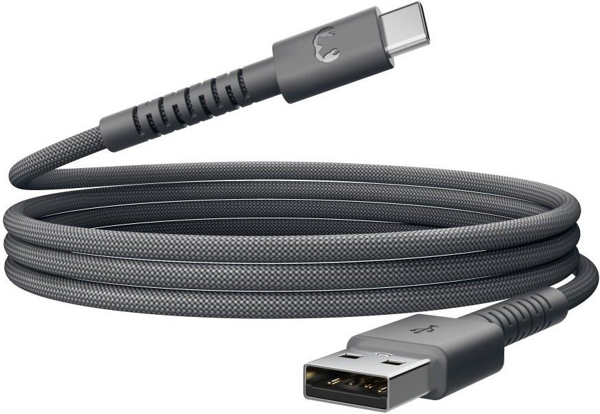 USB-A zu USB-C silicon geflochtenes Kabel "FlexWave" 70cm, Storm Grey (00231885)
