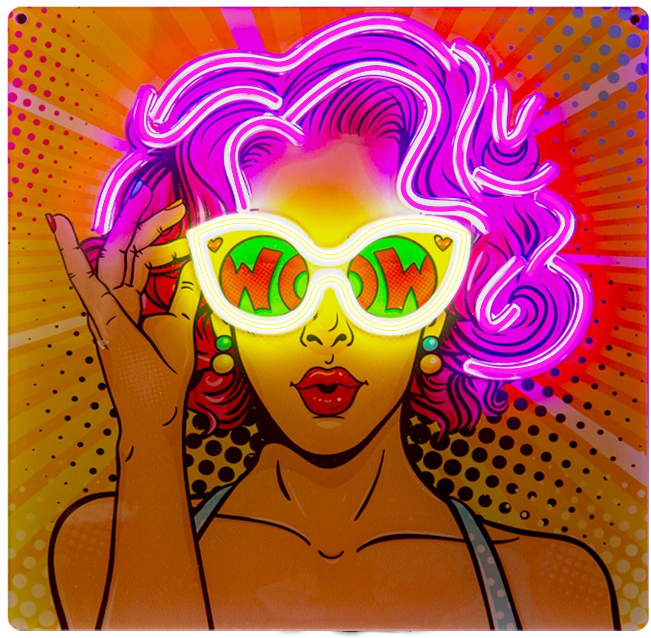 LED-Leuchtschild "Worw Girl Mode" mit Neon-Effekt für den Innenbereich