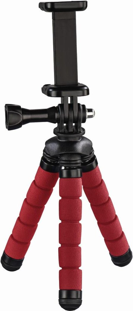 Ministativ "Flex" für Smartphone und GoPro, 14 cm, Rot (00004611)