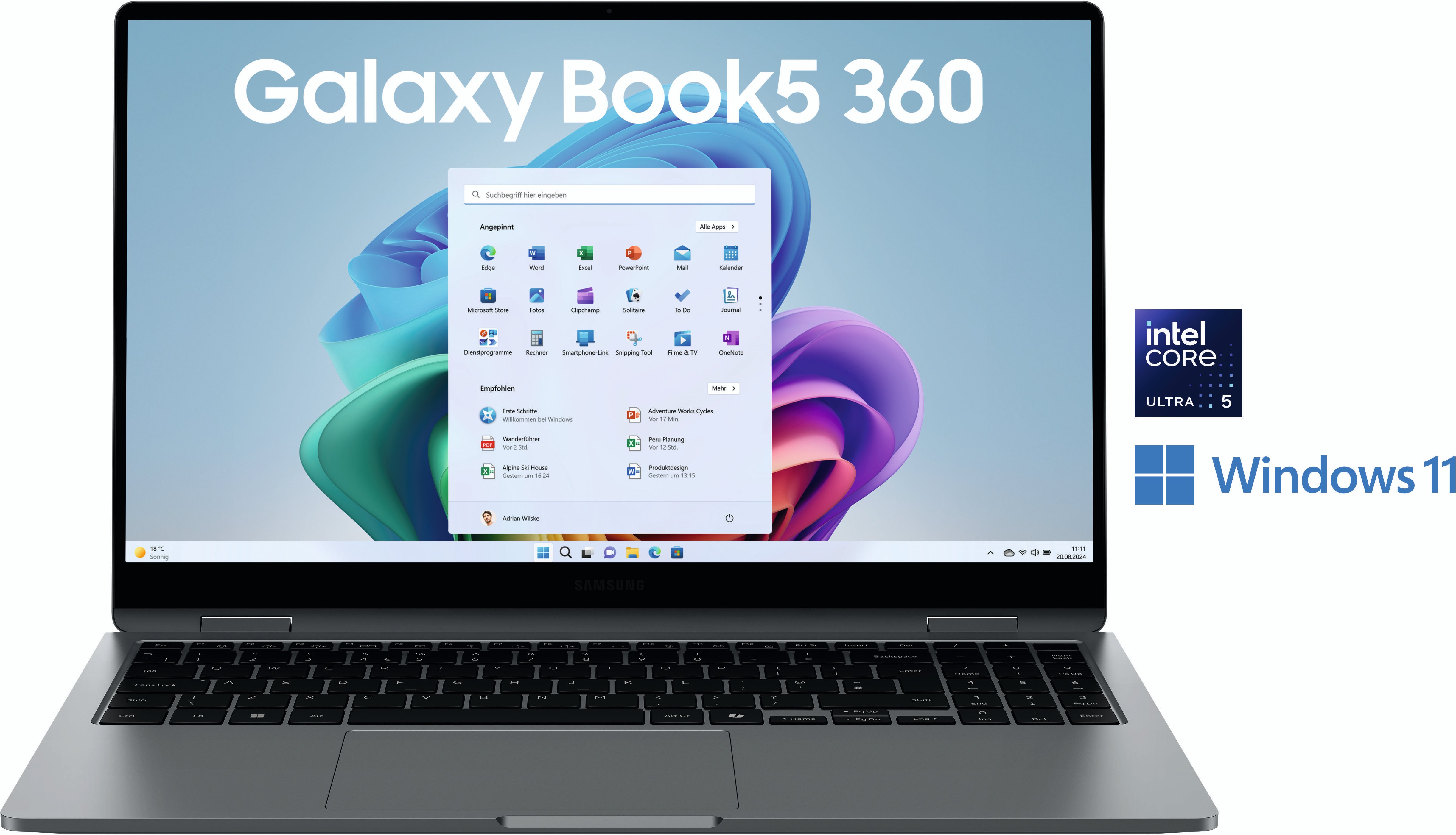 Galaxy Book5 360, Copilot+ PC, 15,6 Zoll, Full-HD, AMOLED, Intel Core Ultra 5 226V, 16GB, 512GB SSD