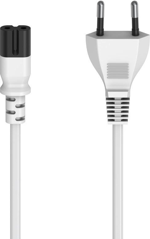 Netzkabel mit Eurostecker, 2-Pin-Stecker, Doppelnut/C7, 1,5 m, Weiß (00223271)