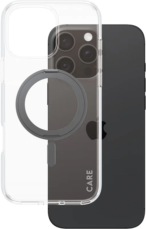 Thumbnail - CARE by PanzerGlass® Feature Case Transparent Black Kickstand & MagSafe iPhone 16 Pro Max