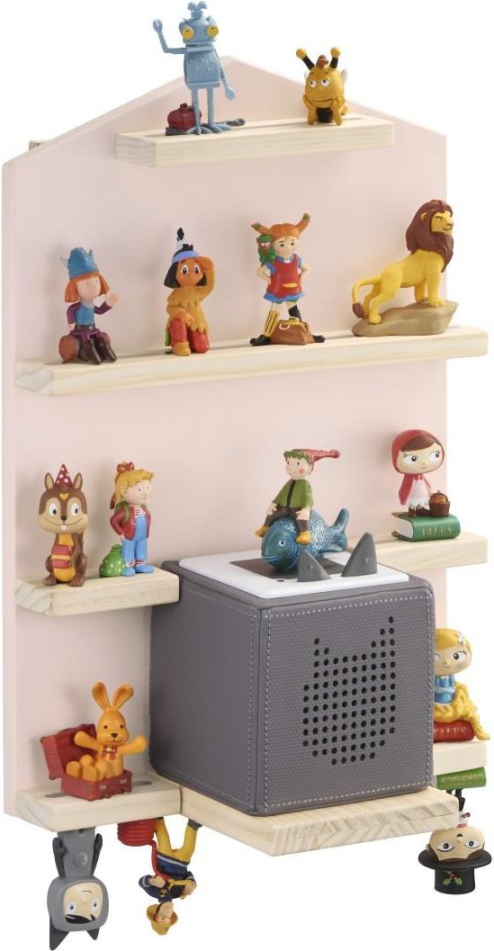 Regal für Toniebox® und Tonies® “Haus“, magnetische Aufbewahrung, Rosa (00132429)