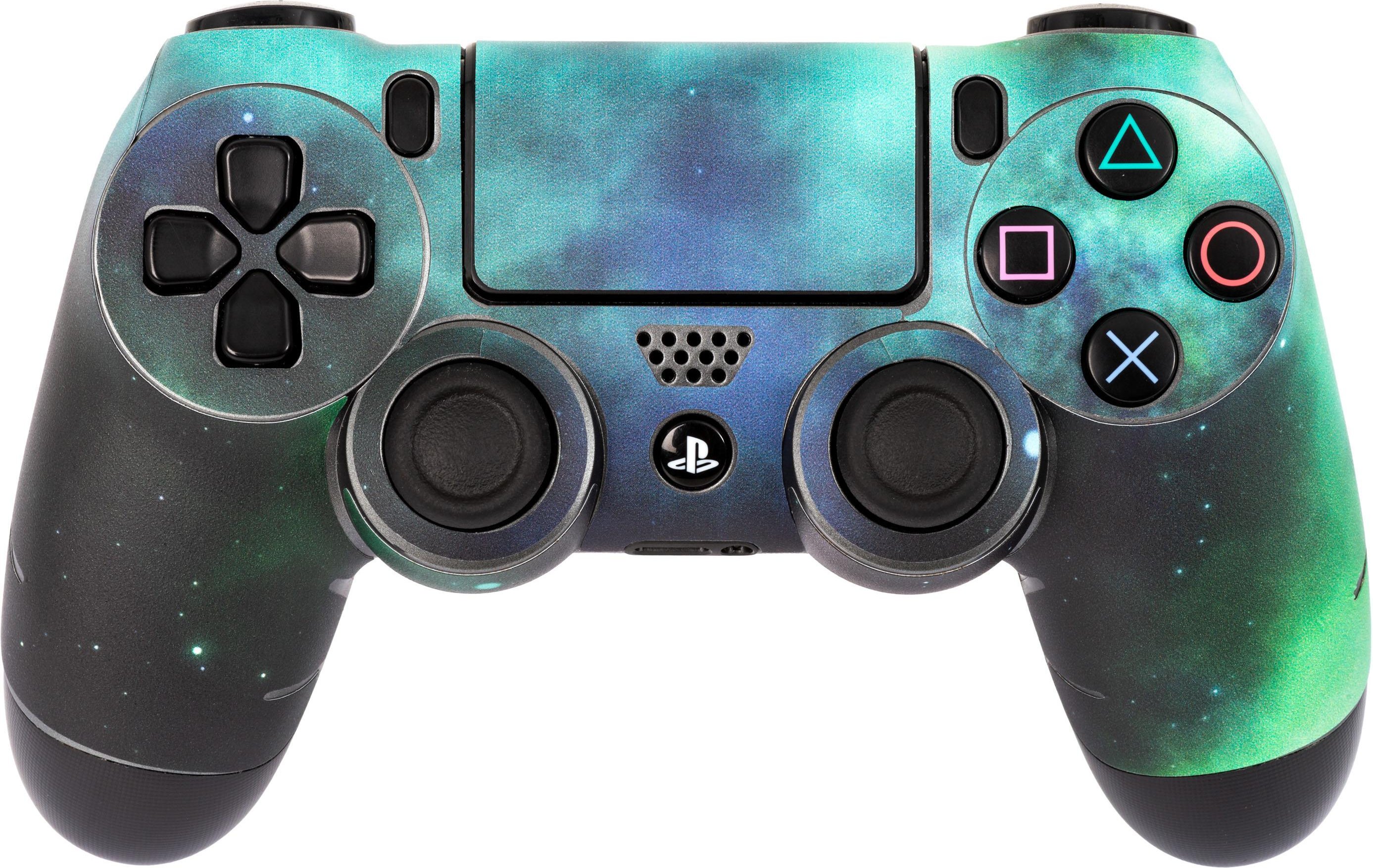 PS4 Controller-Sticker Galaxy Green
