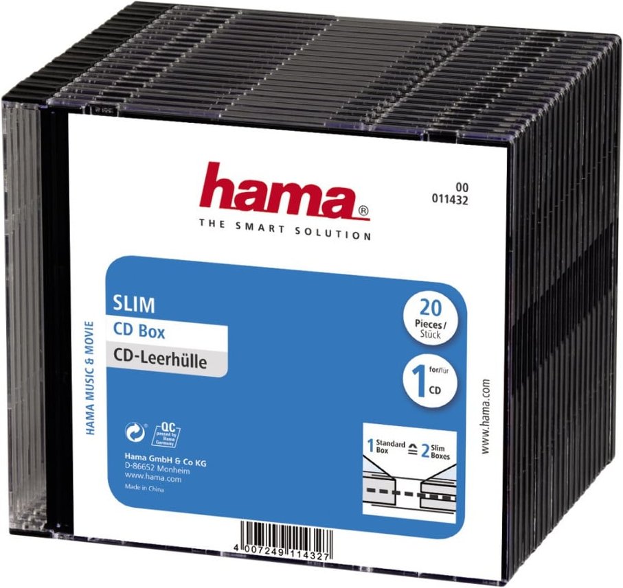 CD-Slim-Box, 20er-Pack, Schwarz, Vorratspack (00011432)