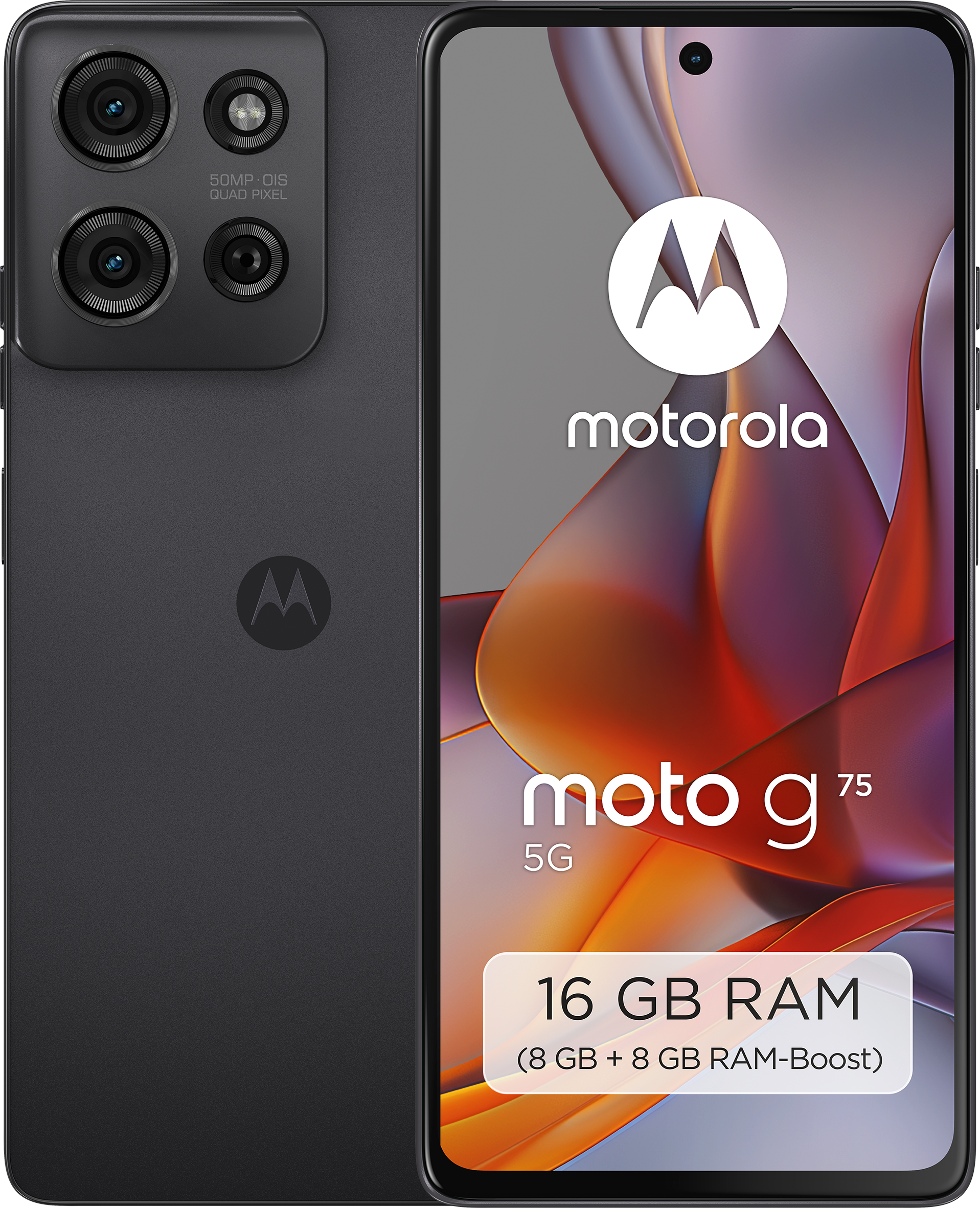 Thumbnail - moto G75 5G 8GB + 256GB Charcoal Gray Smartphone