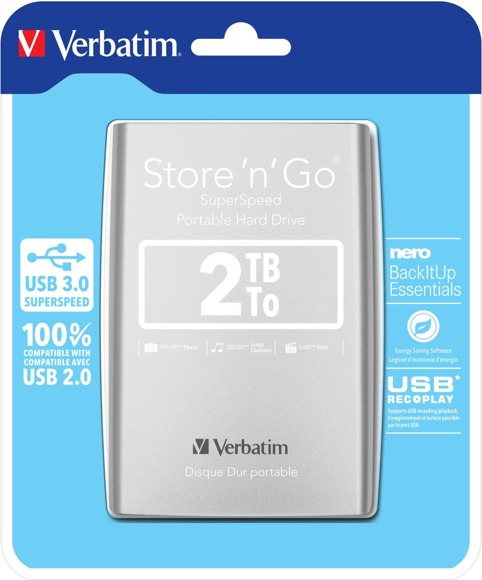 Store 'n' Go USB 3.0, 2 TB, Silber Externe HDD-Festplatte