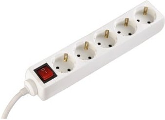 Steckdosenleiste 5-fach, mit Schalter, 1,4 m, Weiß (00047842)