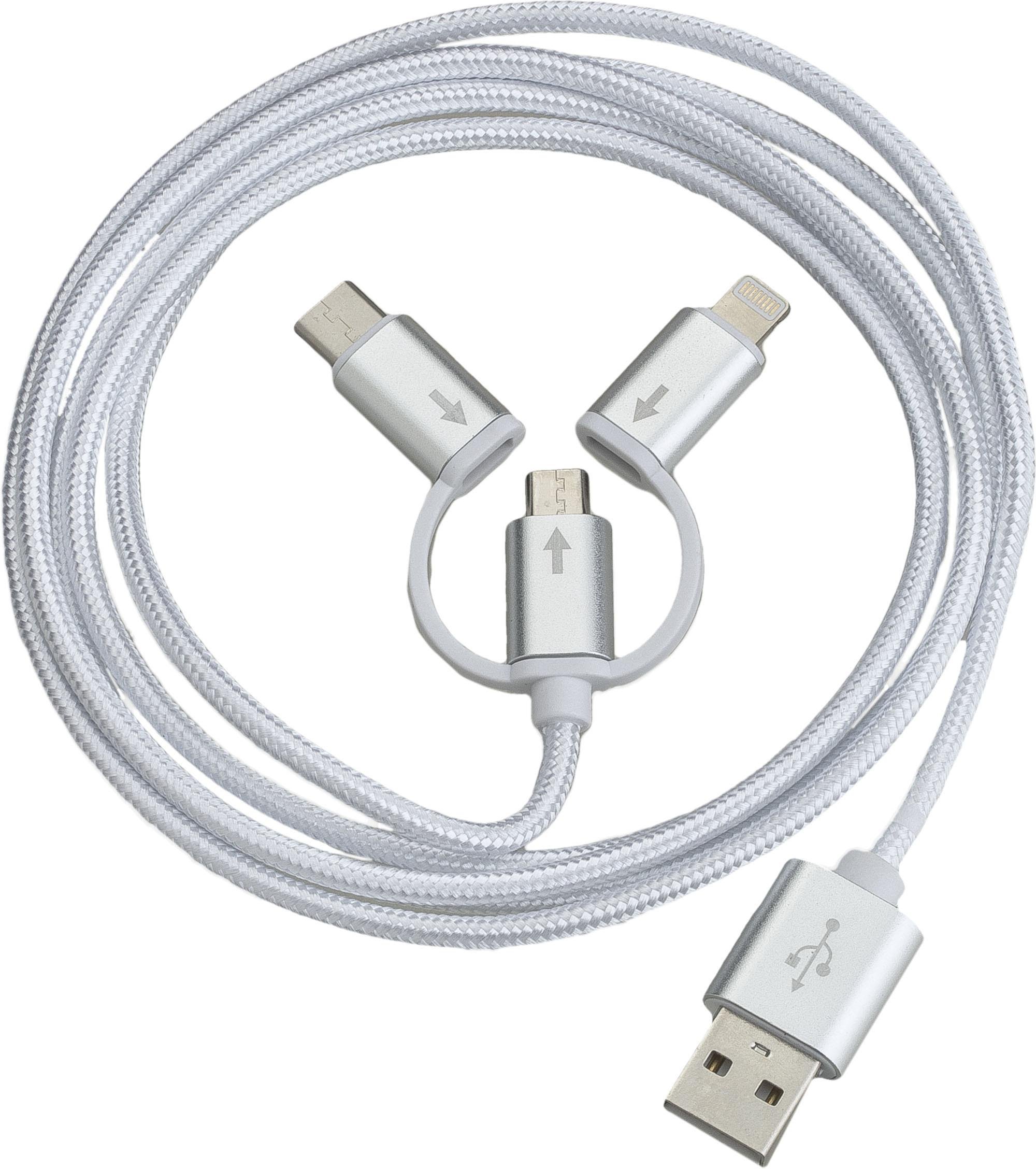 USB Data Cable ALL IN ONE White mit Sync- und Ladefunktion