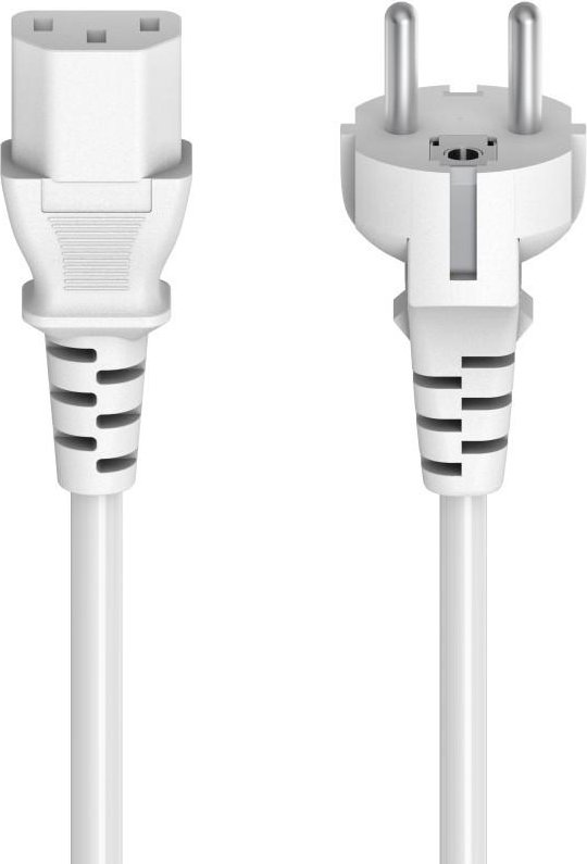 Netzkabel für Kaltgeräte, 3-polig mit Schutzkontaktstecker, 5 m, Weiß (00223291)