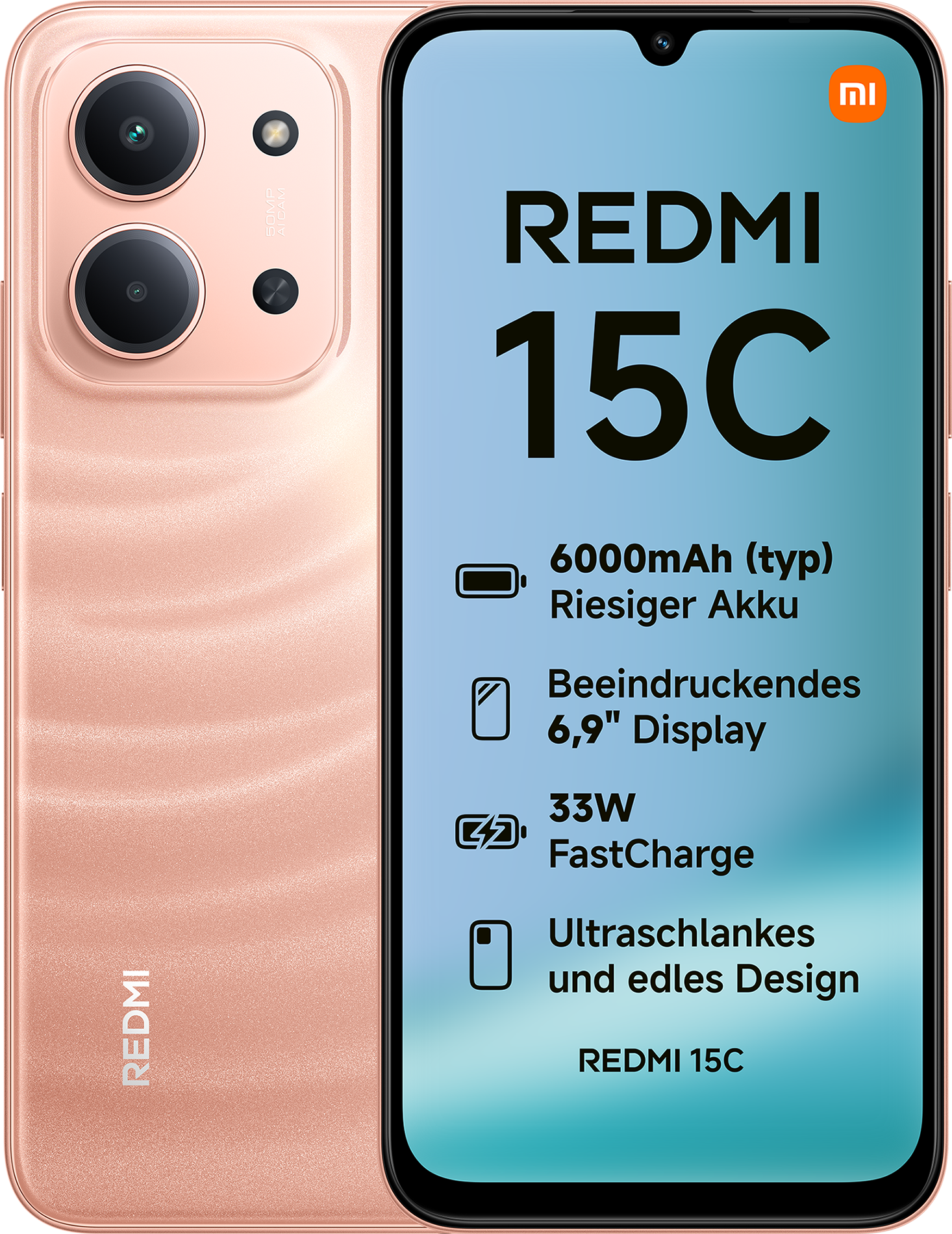 Redmi 15C 4G 4GB+128GB Twilight Orange Smartphone