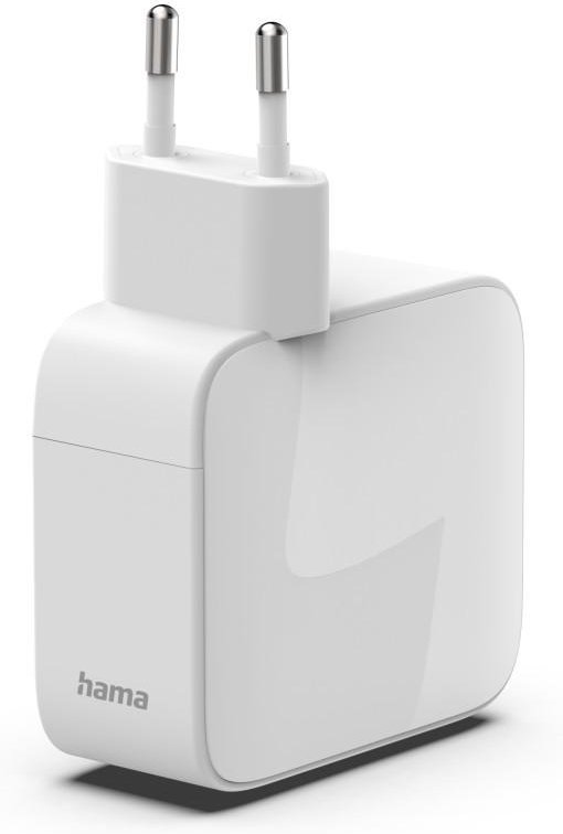 Schnellladegerät, GaN, 2x USB-C, ausziehbares Ladekabel, PD, 65 W, Weiß (00200025)