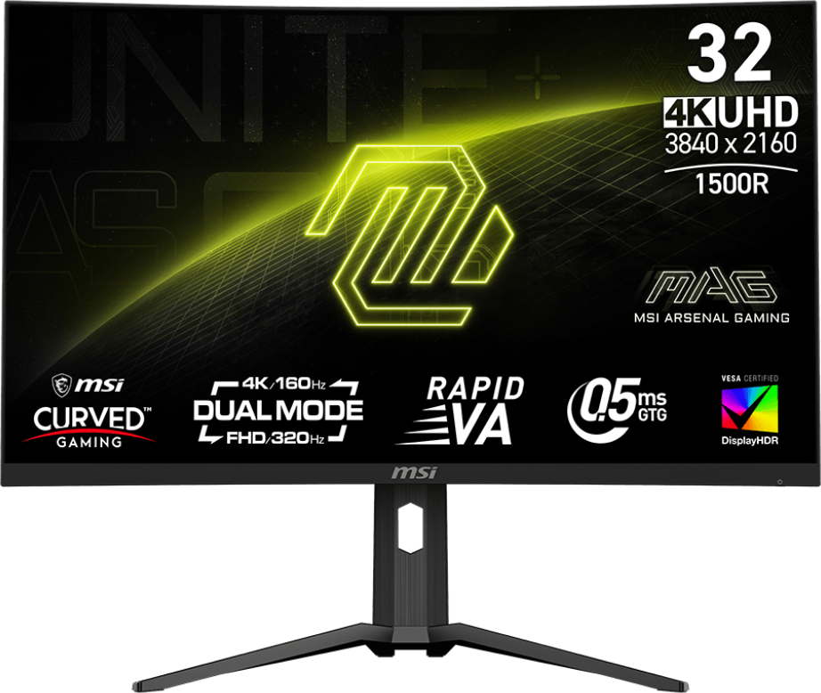 MAG 321CUPDFDE, Schwarz, 32 Zoll, Curved, 4K, VA, 320Hz/160Hz, 0,5 ms