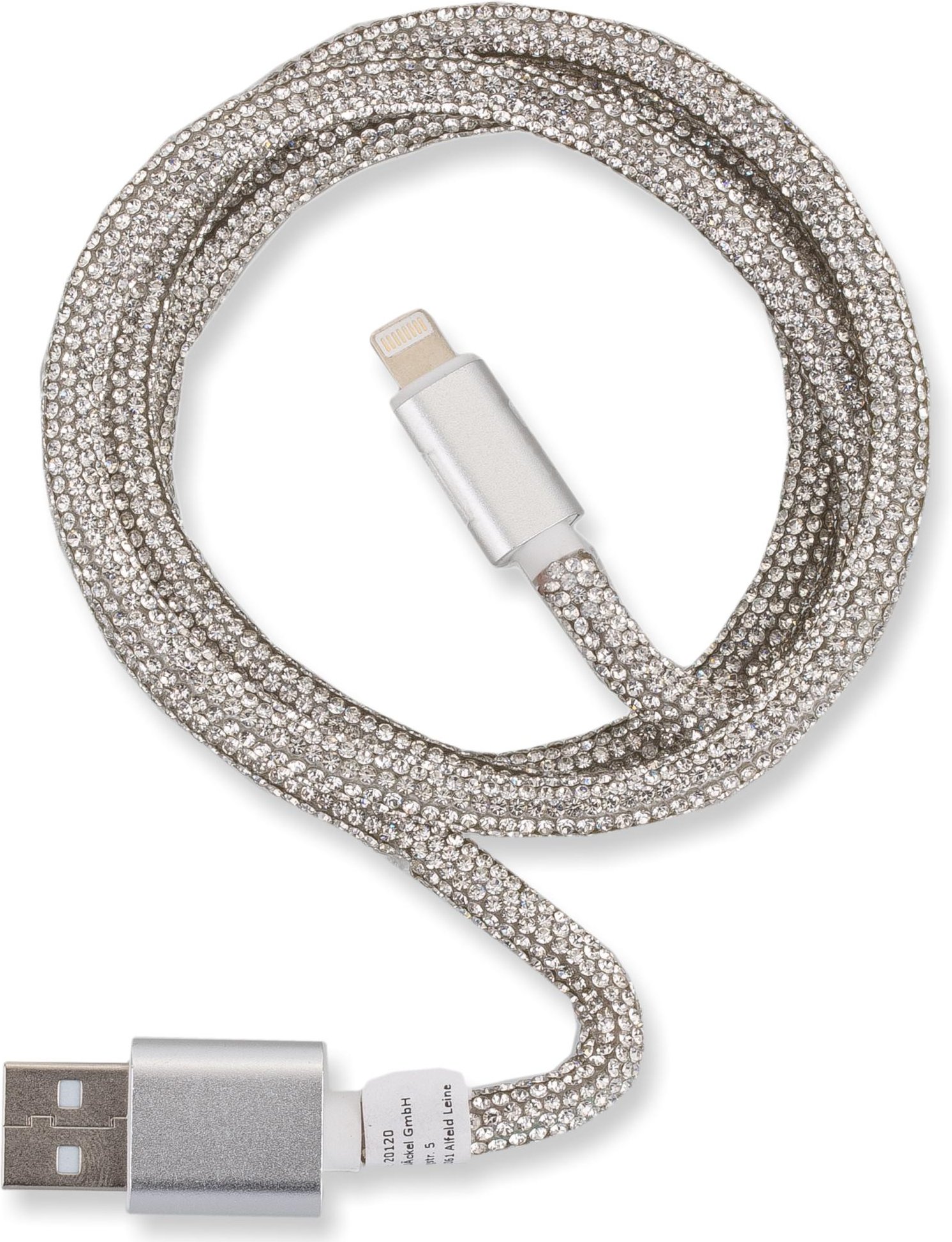 lamour 1m USB Data Cable Silver für Apple Lightning mit Sync- und Ladefunktion