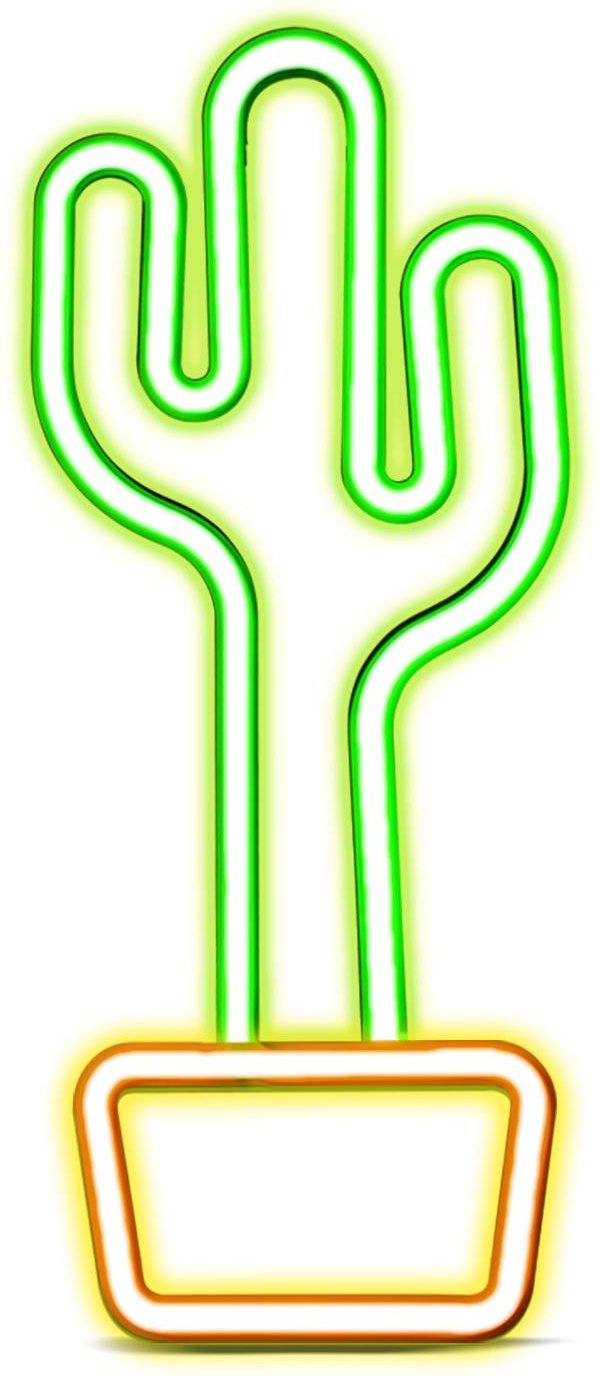LED-Leuchtschild "Cactus Glow On" mit Neon-Effekt für den Innenbereich