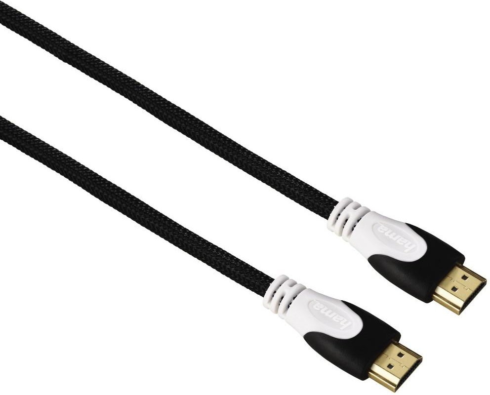 High Speed HDMI™-Kabel, St.-St., Ethernet, Gewebe, vergoldet, Schw., 1,5 m (56586)
