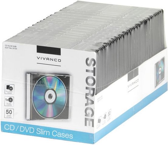 CD/DVD Slim Case, 50er Pack (31701)