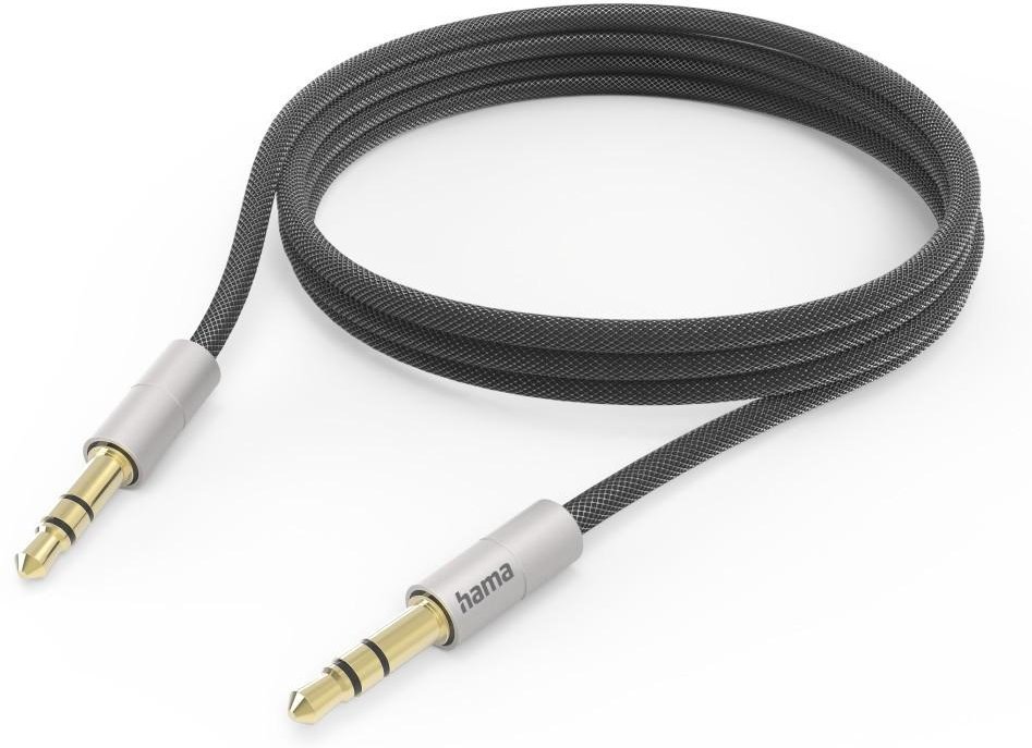 Aux-Kabel “AluLine“ 3,5 mm Klinke – 3,5 mm Klinke, 2,0 m, Silber/Schwarz (00201526)