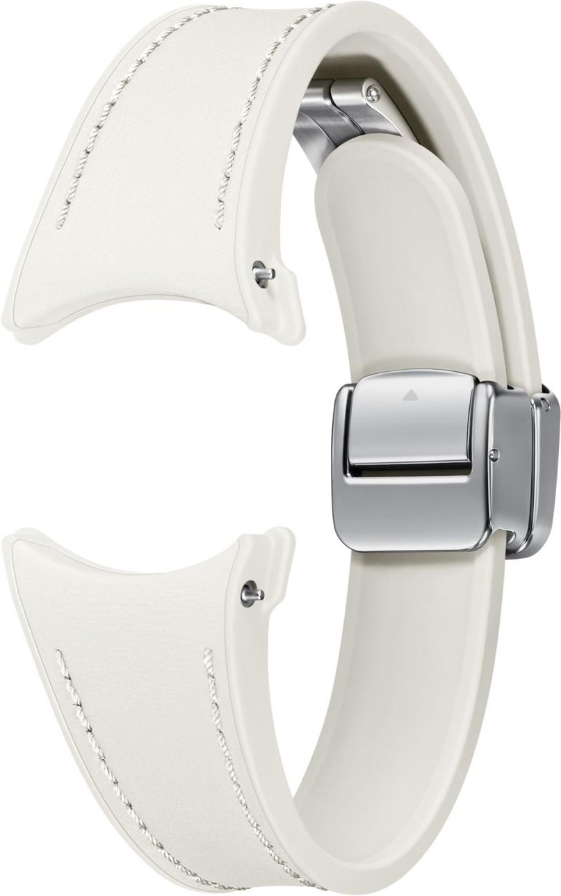 D-Buckle Hybrid Eco-Leather Band (20 mm, Slim, S/M) ET-SHR93 für die Galaxy Watch-Serie - Cream