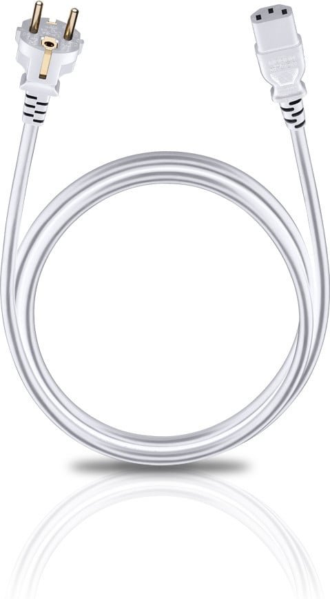 Powercord C 13 white 500 Universal-Netzkabel