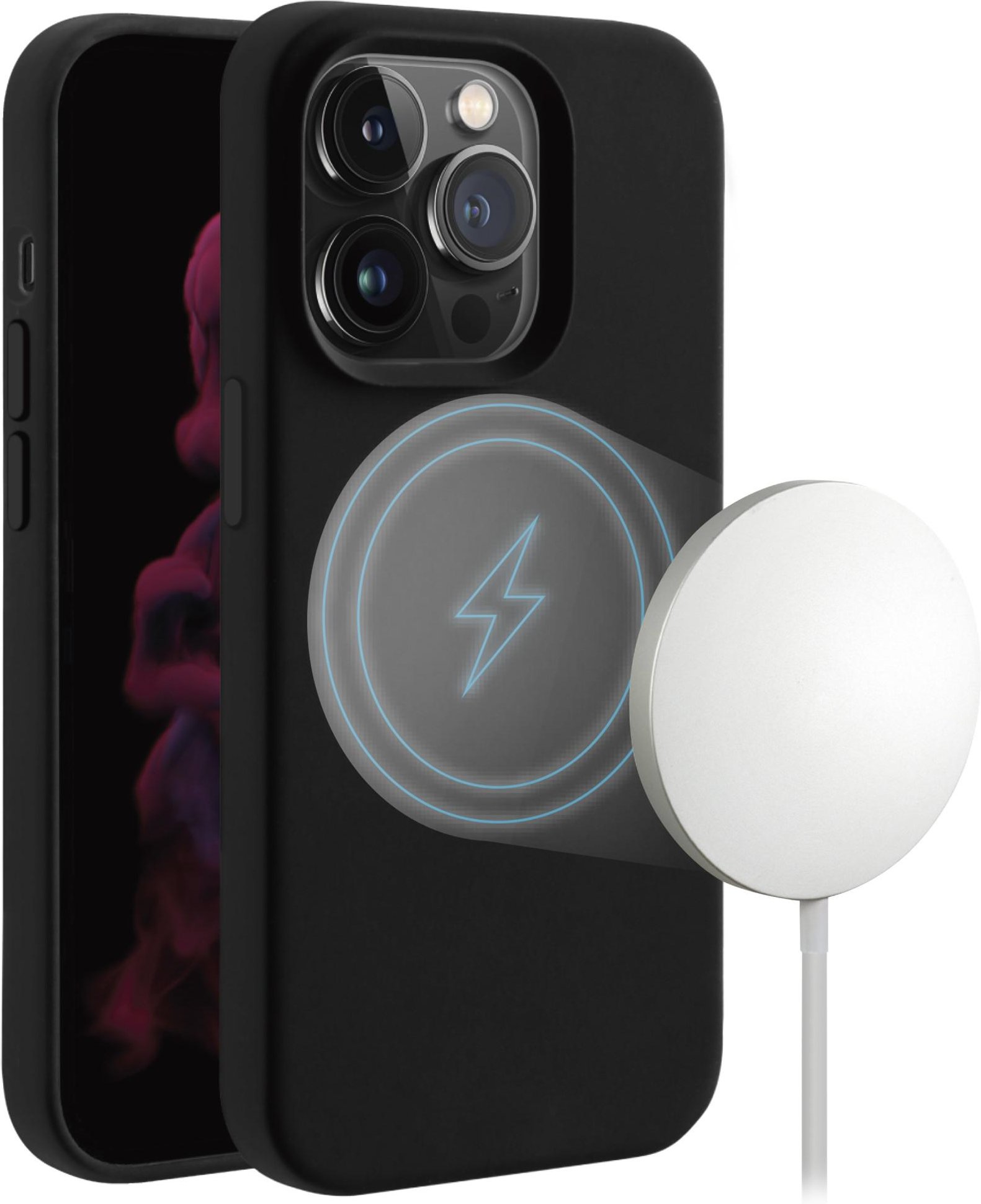 Mag Hype Cover für iPhone 14 Pro, Magnetic Wireless Charging Support, schwarz (63464) Handyhülle