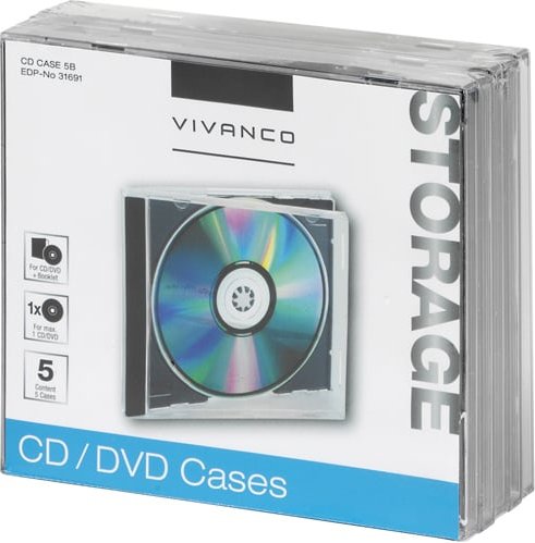 CD/DVD Jewel Case, 5er Pack (31691)