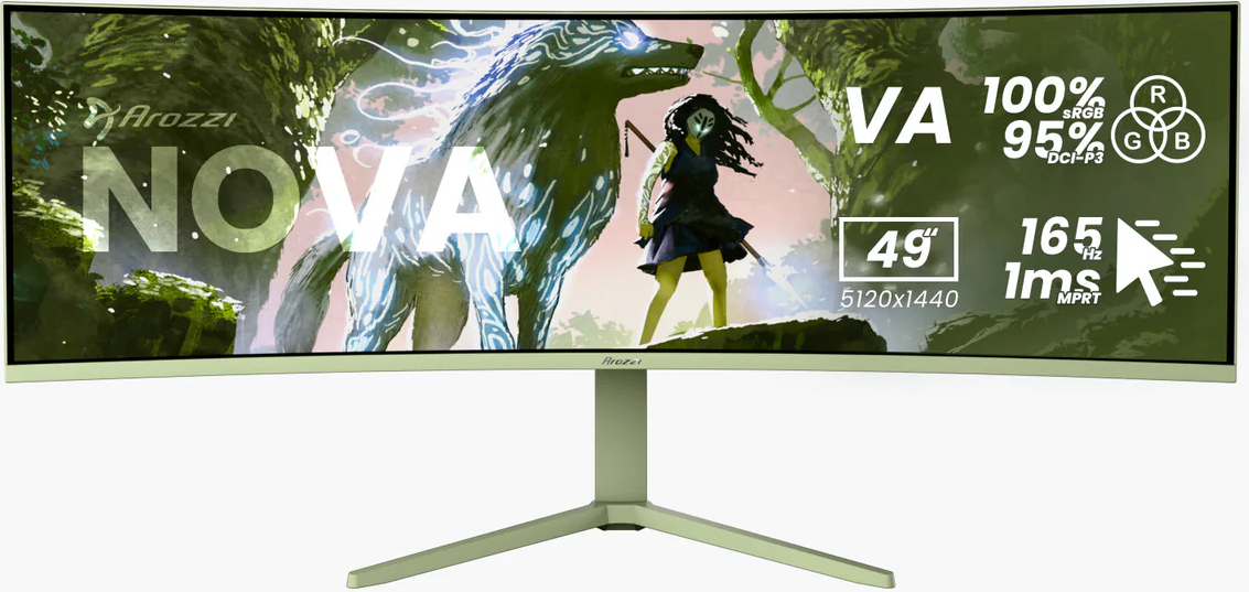 Nova, Grün, 49 Zoll, Curved, UWQHD, VA, 165 Hz, 1 ms