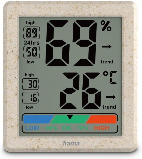 Thermometer und Hygrometer "Ponza", digital, für innen, Beige (00222227)