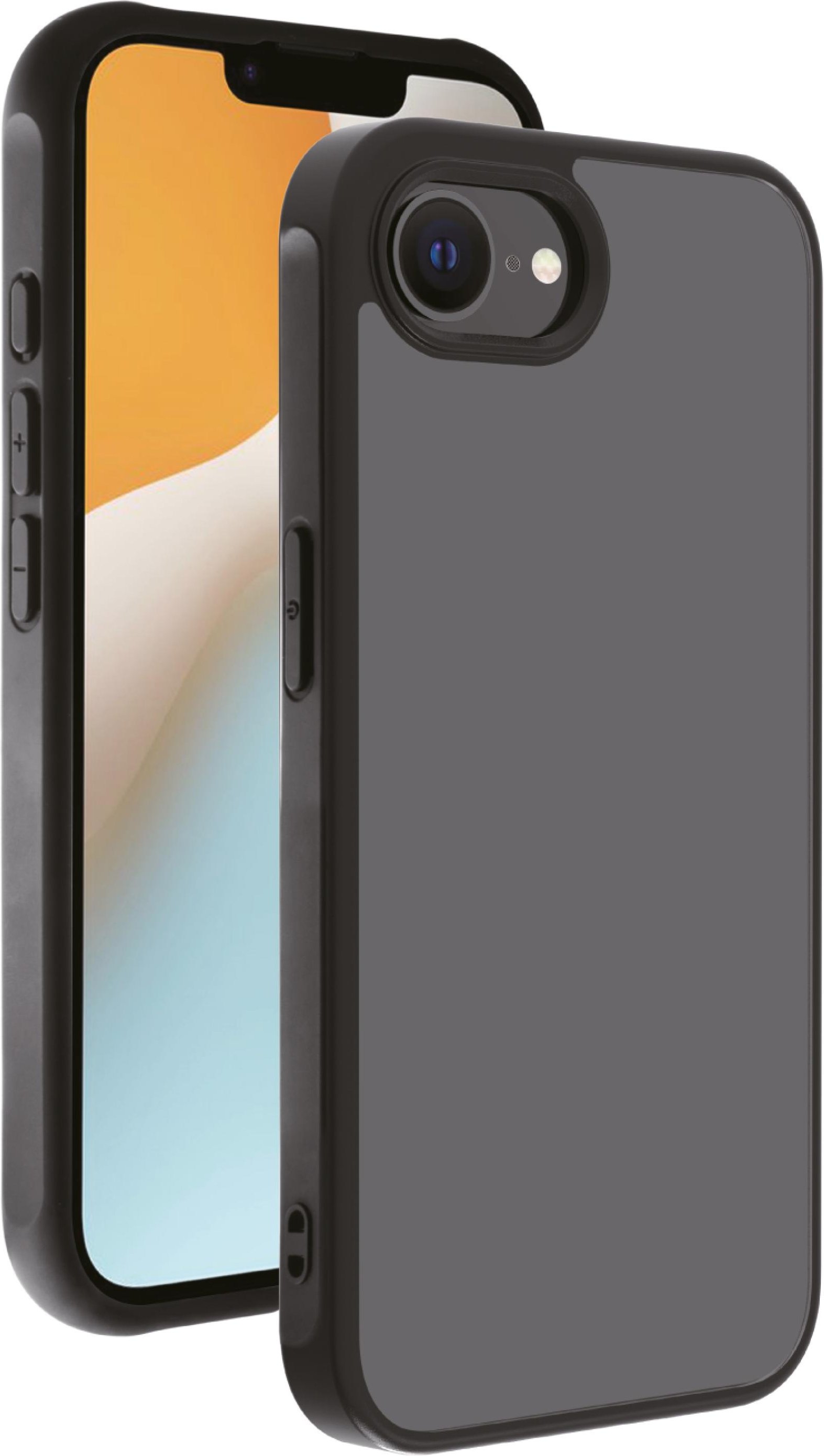 Frosted Cover für iPhone SE 4 (2025) mit integriertem Kamera Schutzrahmen, semi-transparent/schwarz (64498) Handyhülle