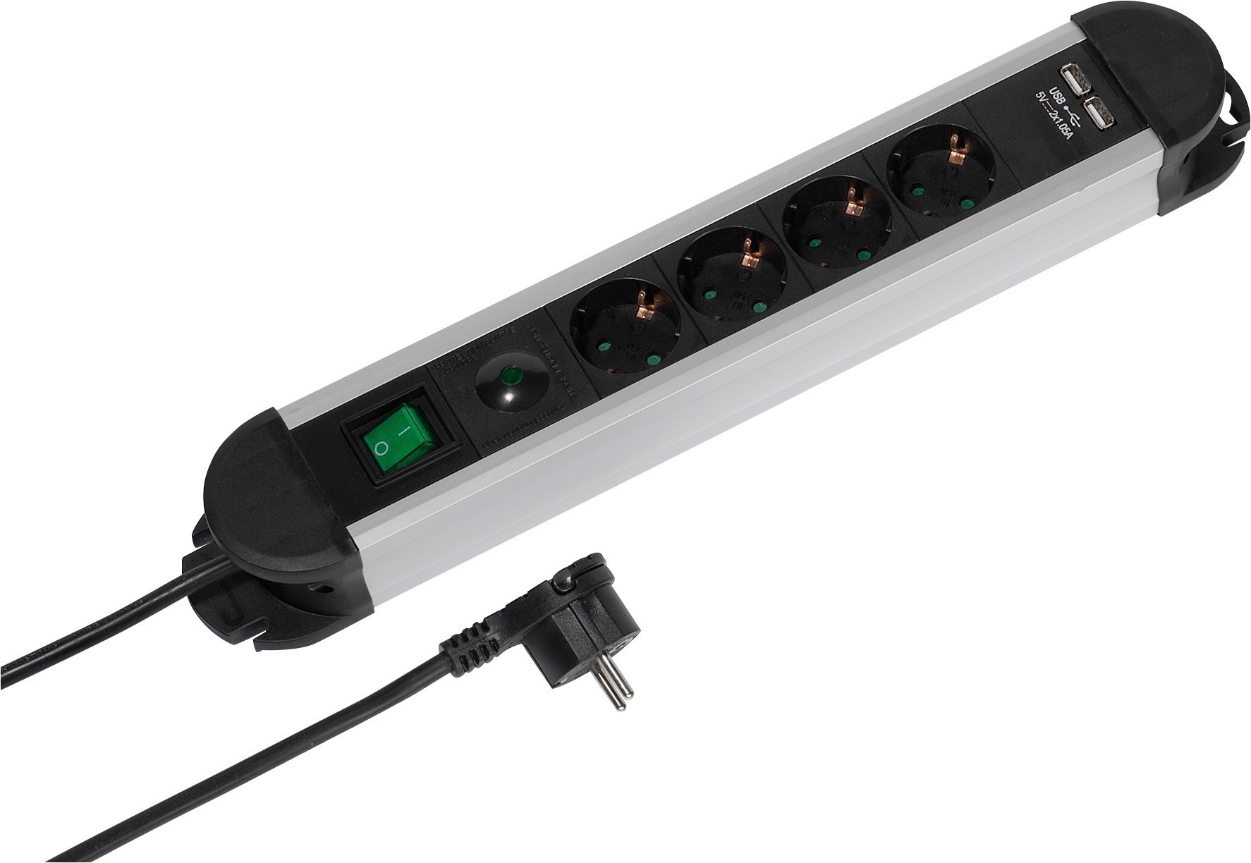 4-fach Steckdosenleiste mit USB Charger + Überspannungsschutz, schaltbar (37658)