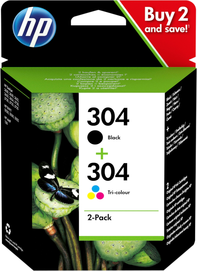304 2er-Pack schwarz/cyan/magenta/gelb Druckerpatrone