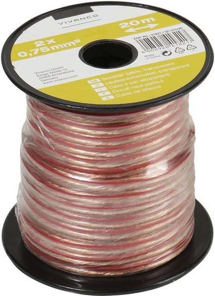 Lautsprecherkabel auf Minispule, 2x 0,75 mm², 20m (46821)