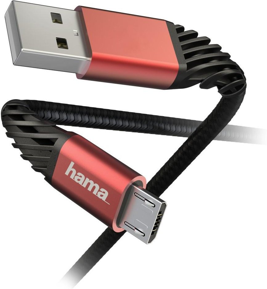 Lade-/Datenkabel "Extreme", USB-A - Micro-USB, 1,5 m, Schwarz/Rot (00187216)