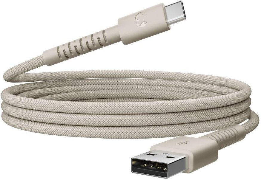USB-A zu USB-C silikon geflochtenes Kabel"FlexWave" 2m, Silky Sand (00231886)