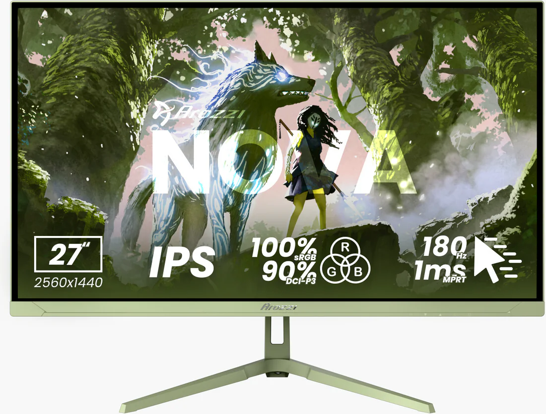 Nova, Grün, 27 Zoll, QHD, IPS, 180 Hz, 1 ms Gaming-Monitor