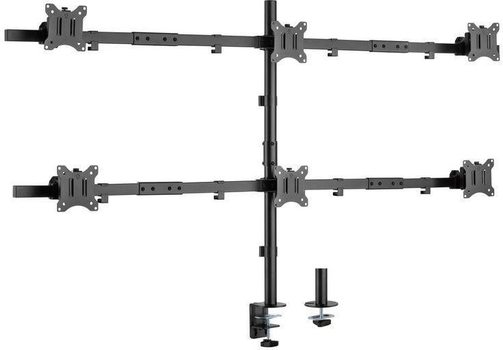 Thumbnail - 17"-32" Schwenkbare 6-Monitor-Schreibtischhalterung, Schwarz