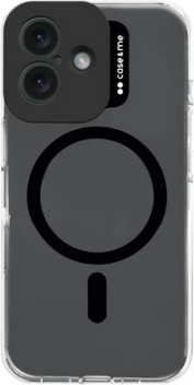 MagColor Case - transparente Hülle, kompatibel mit MagSafe-Aufladung für iPhone 16, Schwarz