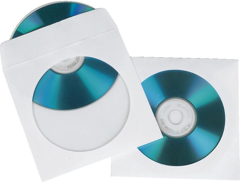 CD-/DVD-Papier-Schutzhüllen, Weiß, 50er-Pack (00051173)