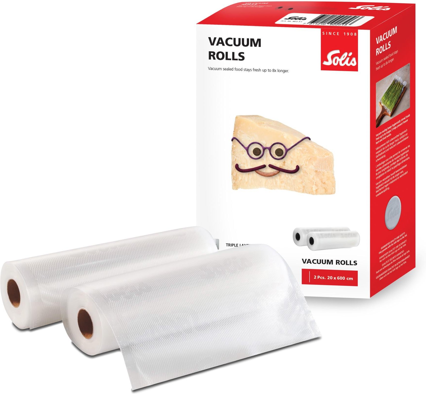 2 Stück 20x600 cm Vakuumierer-Folienrolle