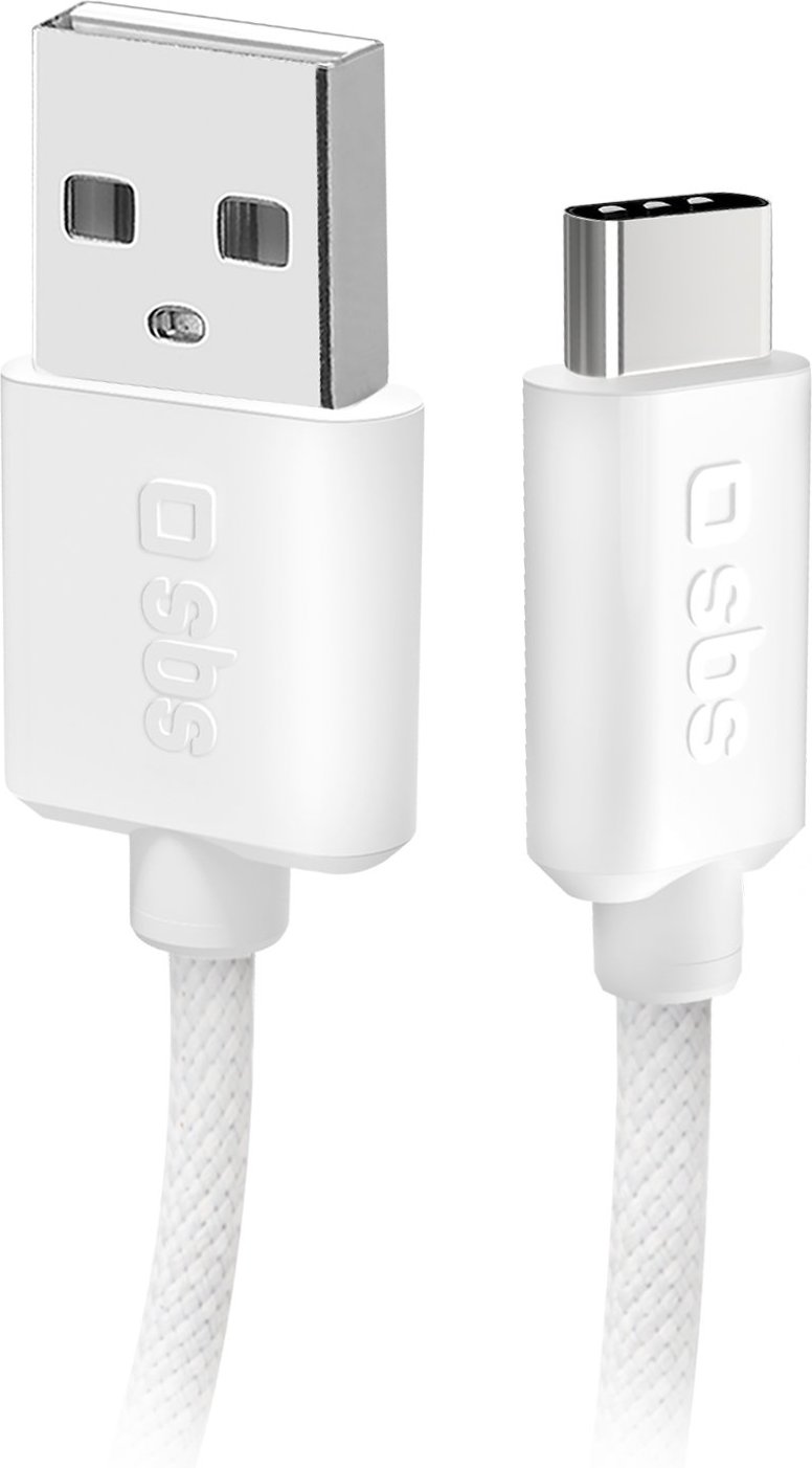 USB-A - USB-C-Textilkabel mit Kabelhalter, 1,5 Meter Grau