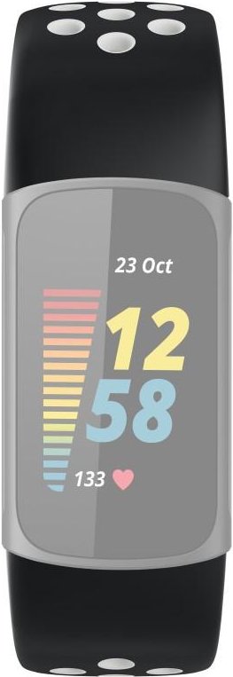 Sportarmband für Fitbit Charge 5, atmungsaktives Uhrenarmband, Schw./Grau (00086246)