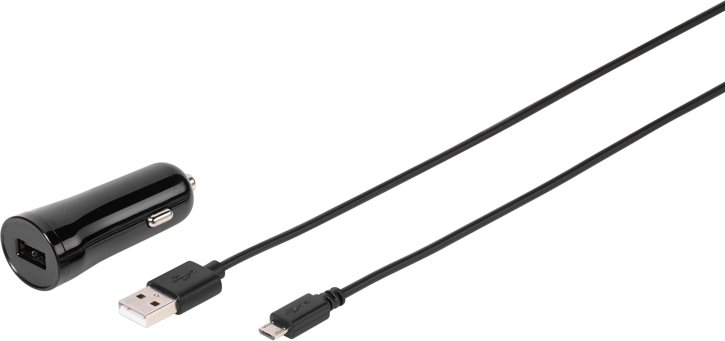 Kfz-Ladegerät 2.4 A, inkl. Micro USB Kabel, 1,2m (62216)
