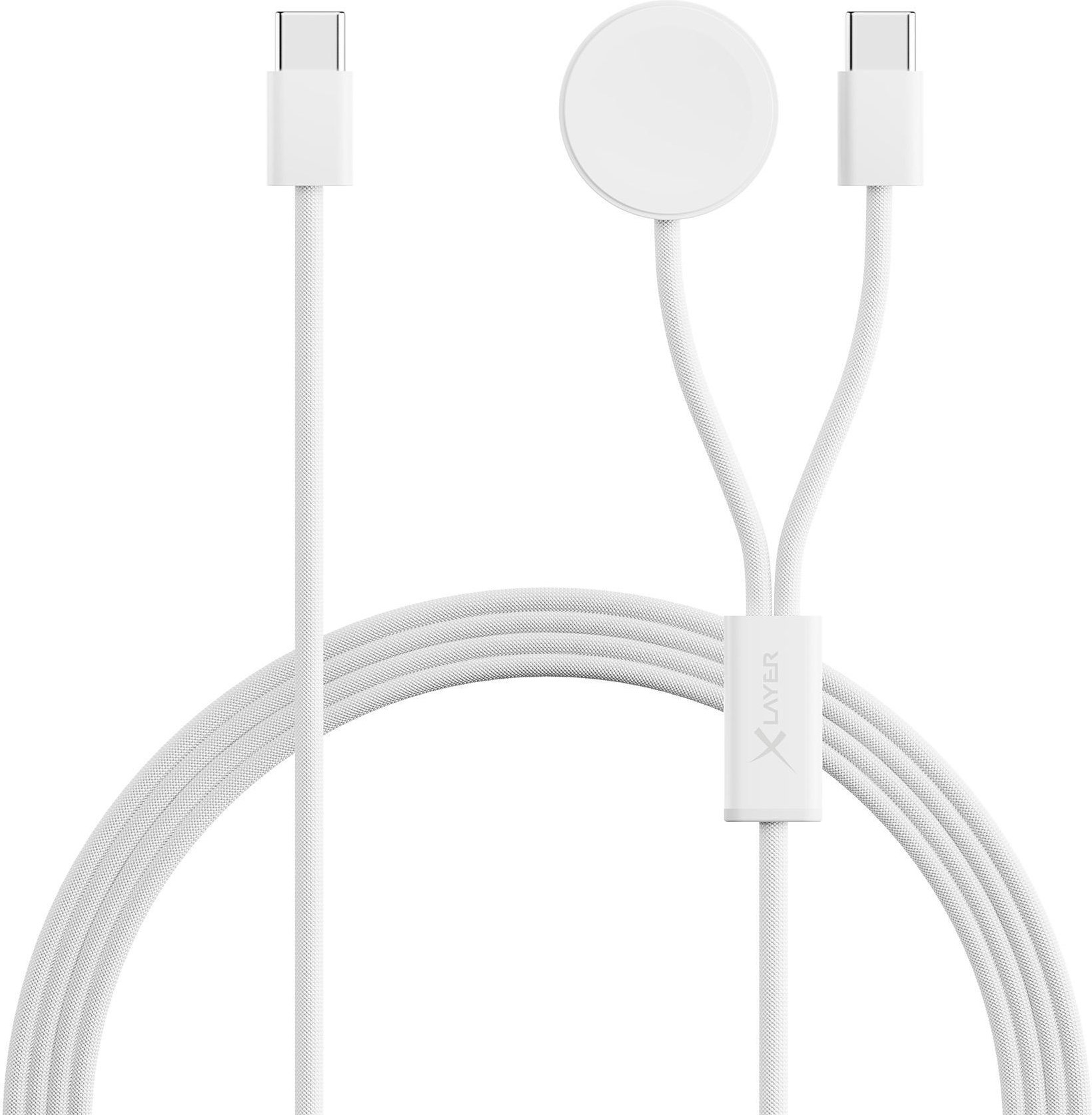 feingewebtes 2 in 1 Premium-Kabel mit USB Typ C & Apple Watch Charger