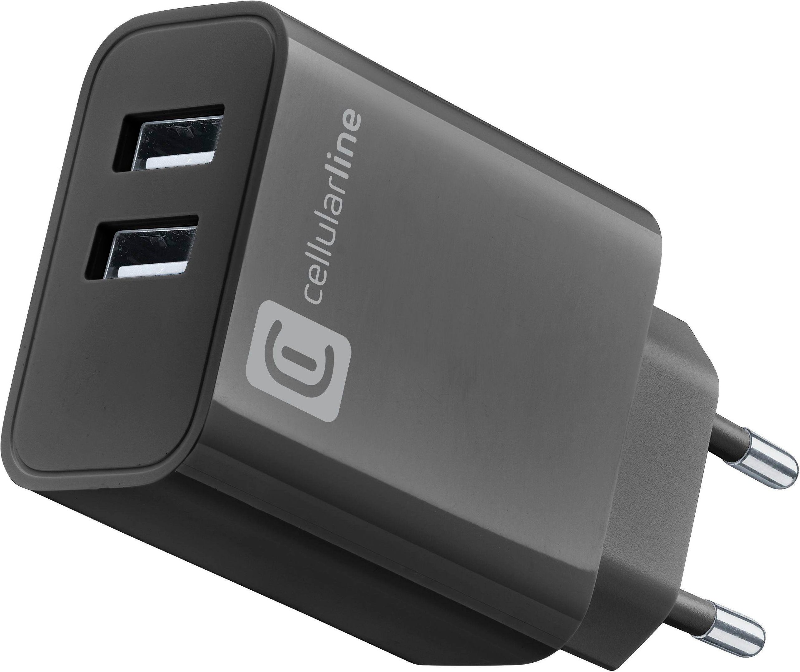 USB Charger Multipower 2 Ports Black