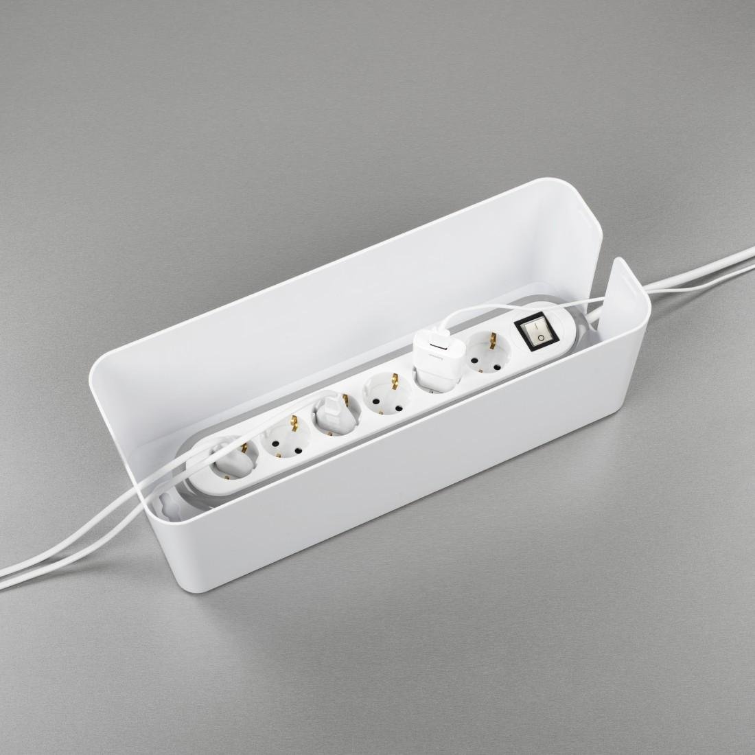 Kabelbox "Marmordesign Maxi", Kabelführung im Deckel, 40,0x15,6x13,5 cm (00020666)