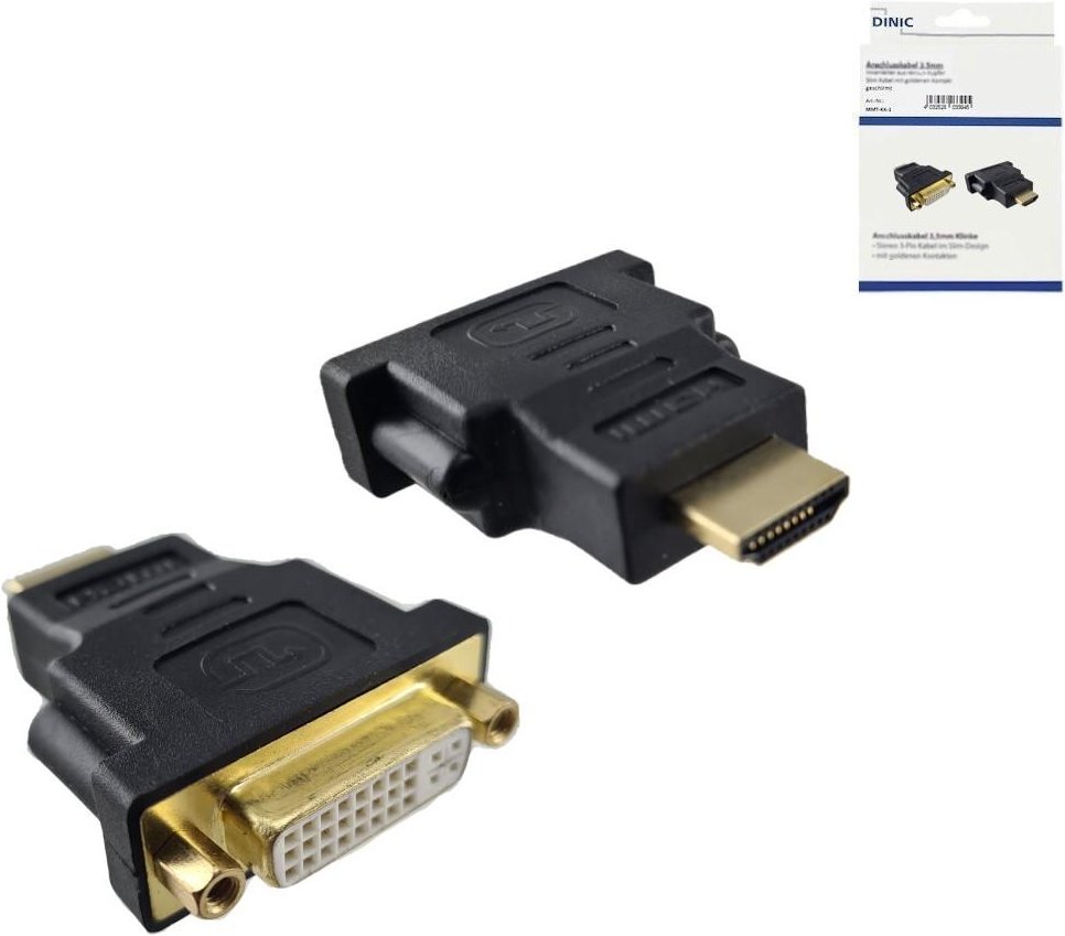 HDMI Adapter, Typ A Stecker auf DVI Buchse, schwarz